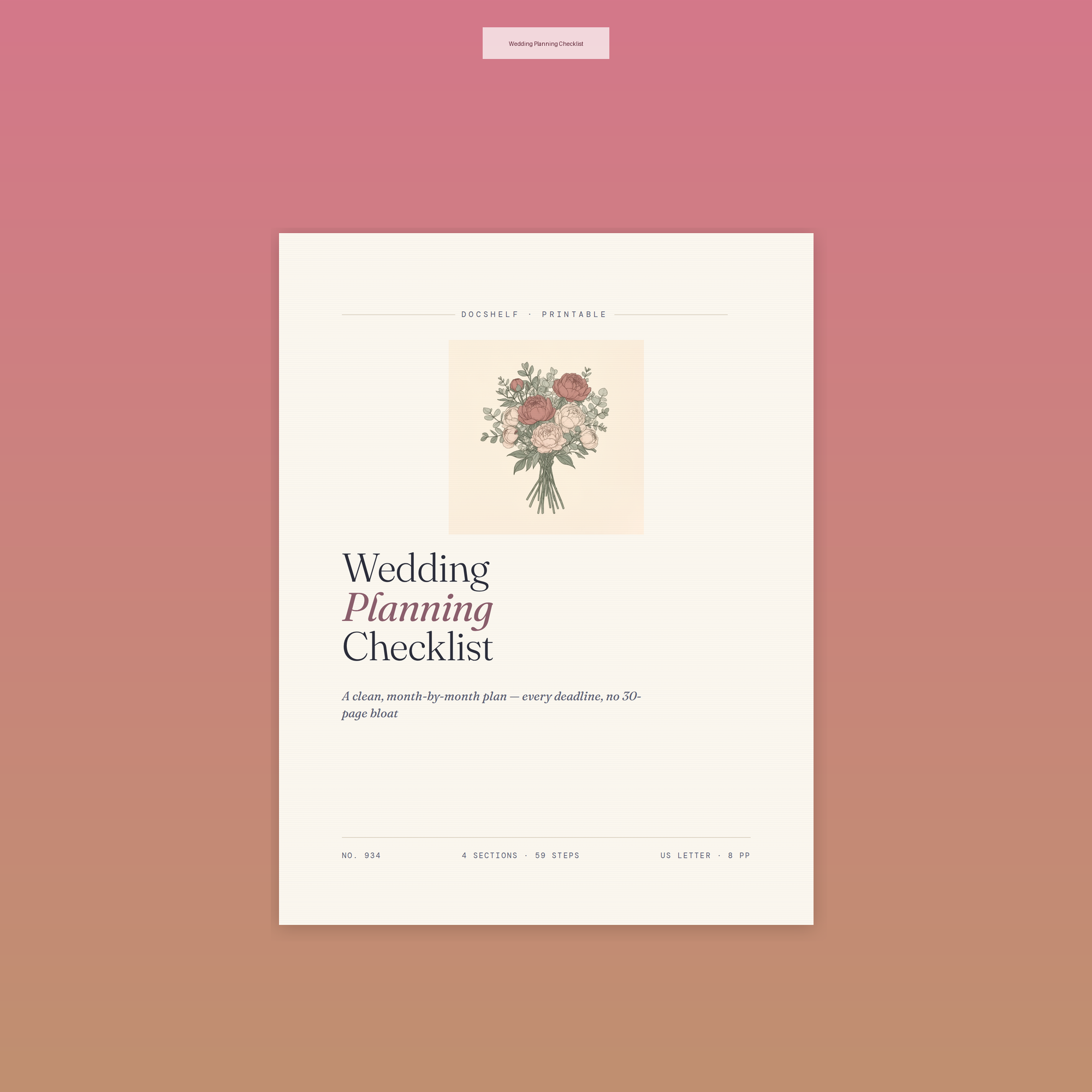 Wedding Planning Checklist