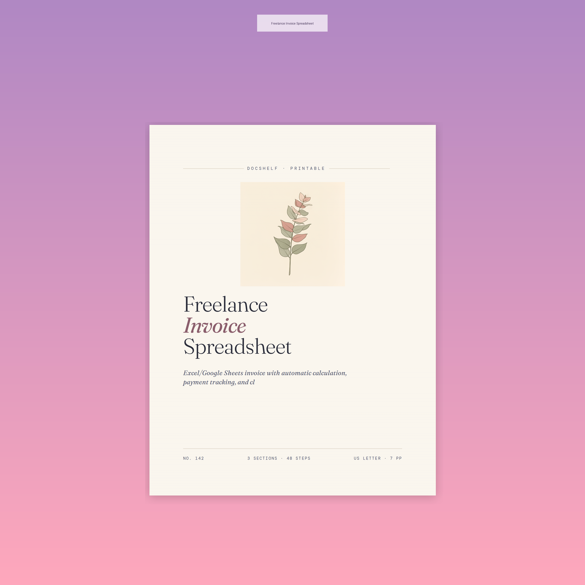 Freelance Invoice Spreadsheet