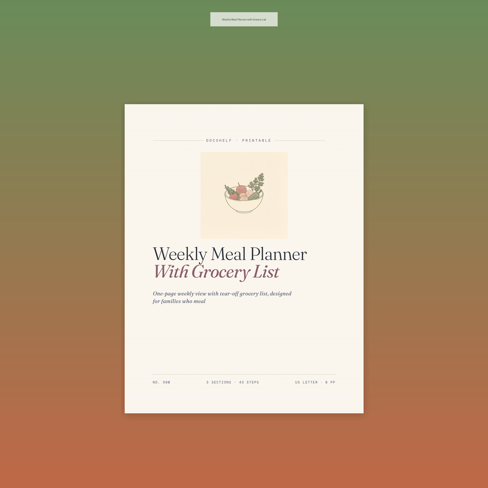 Weekly Meal Planner with Grocery List