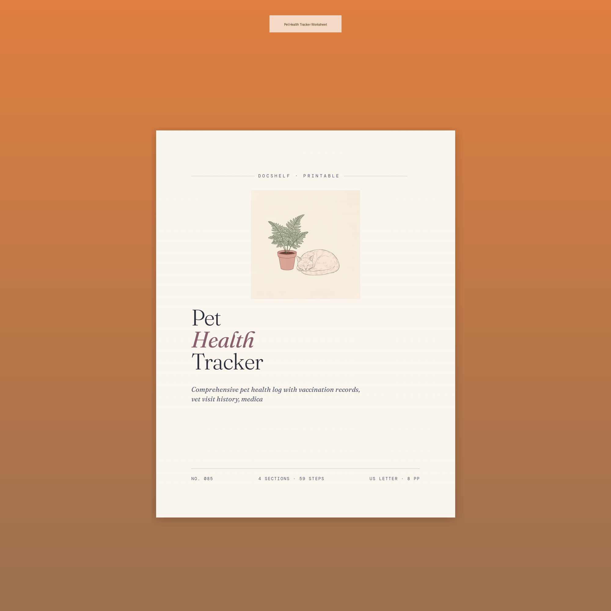 Pet Health Tracker Worksheet
