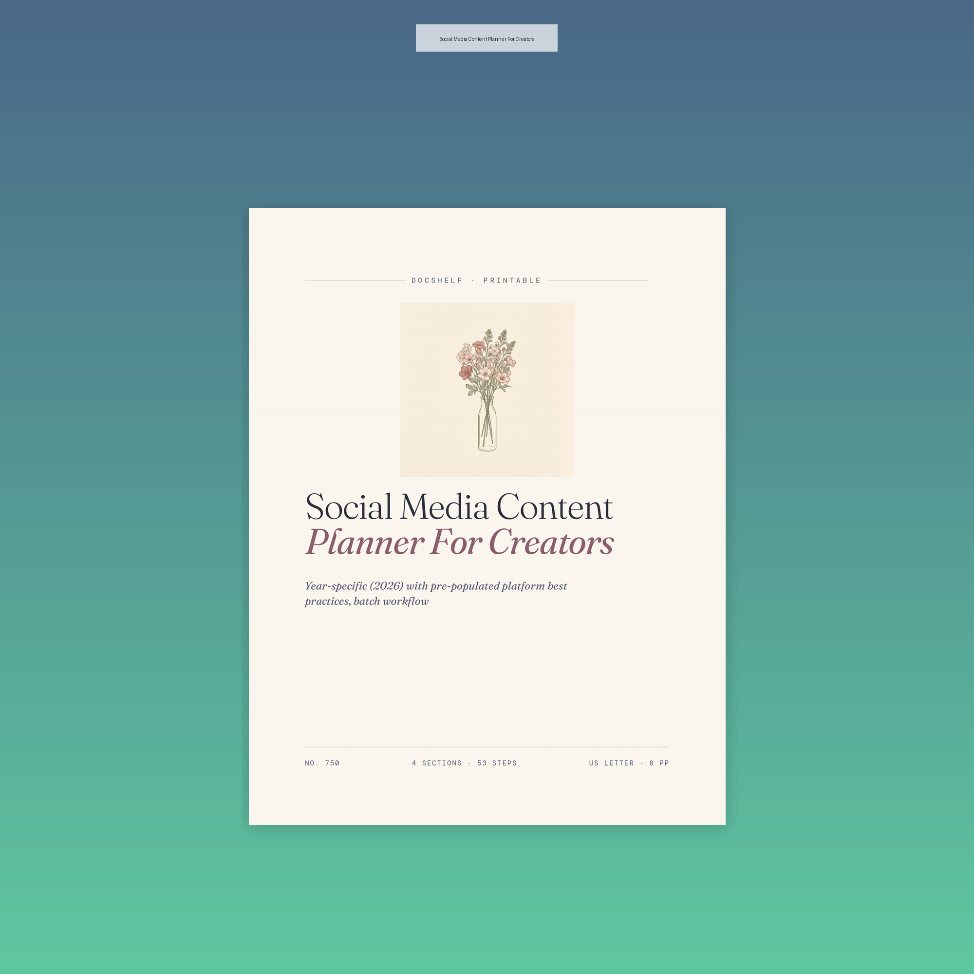Social Media Content Planner For Creators