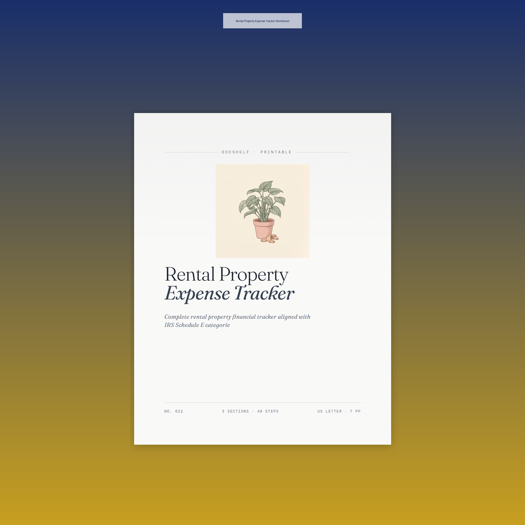 Rental Property Expense Tracker Worksheet