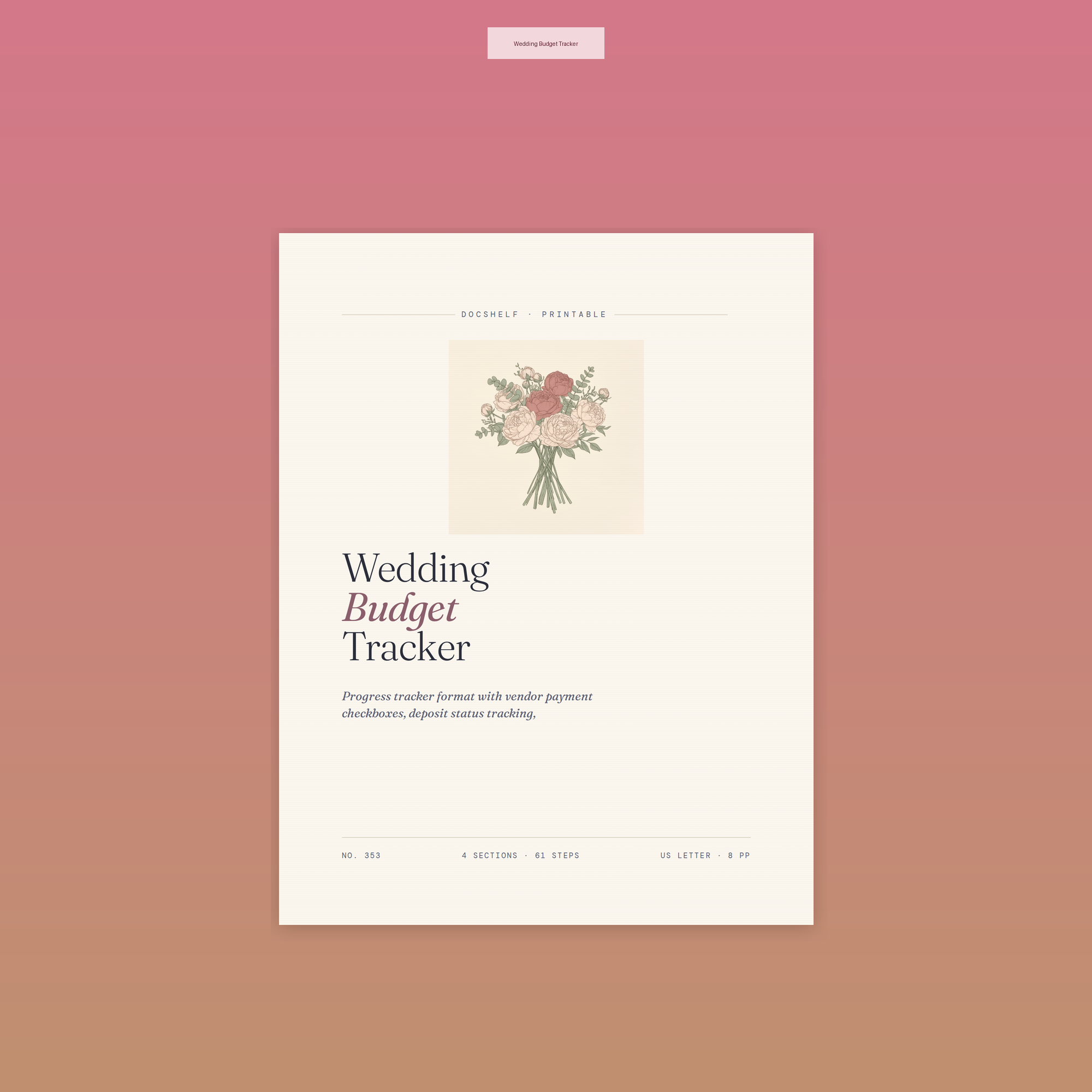 Wedding Budget Tracker