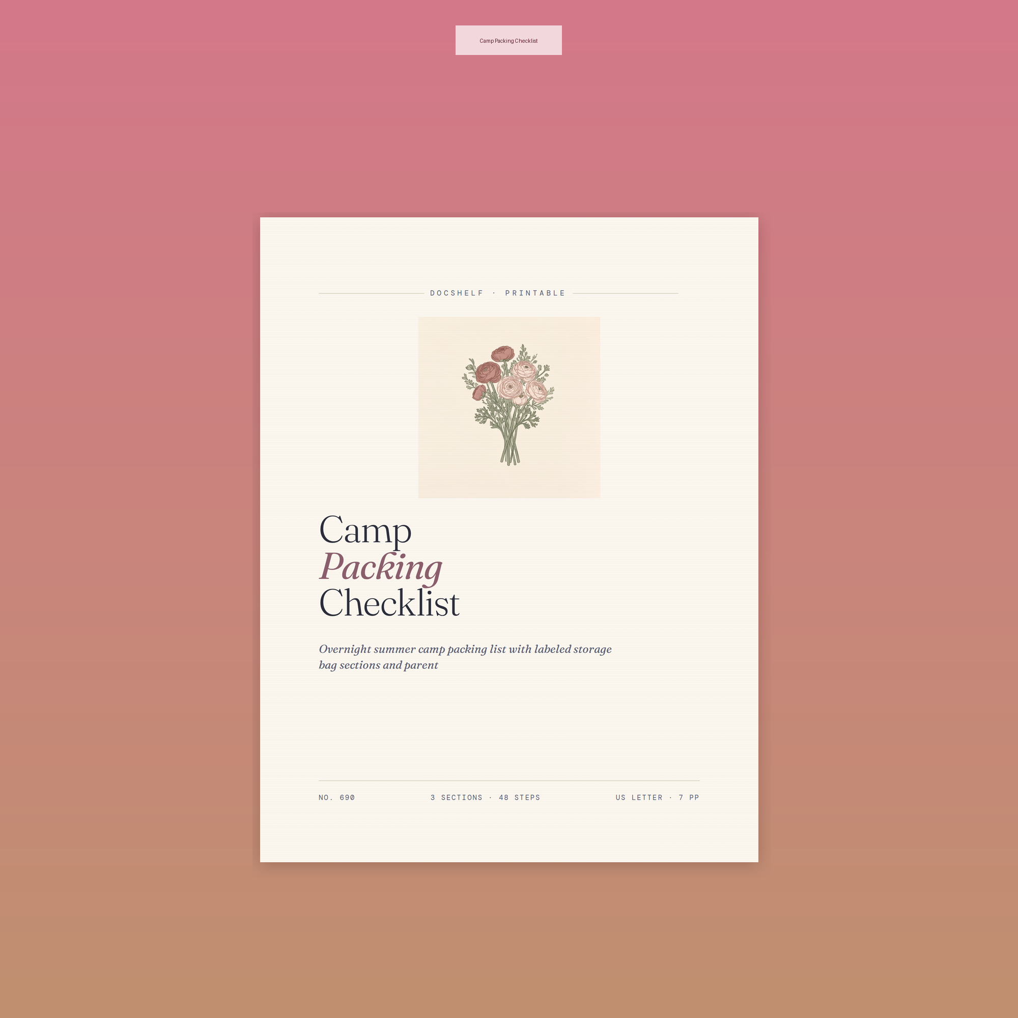Camp Packing Checklist