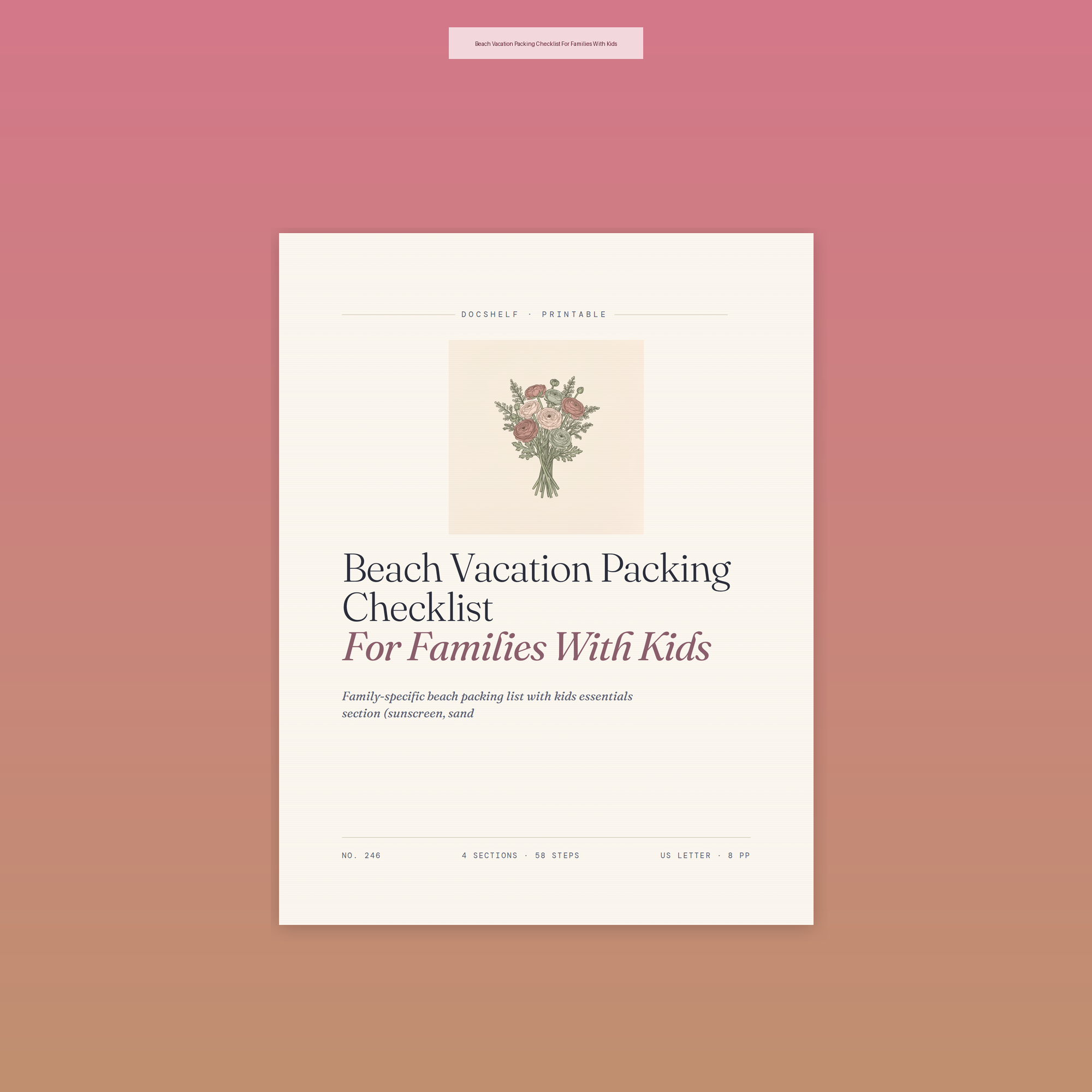 Beach Vacation Packing Checklist For Families With Kids