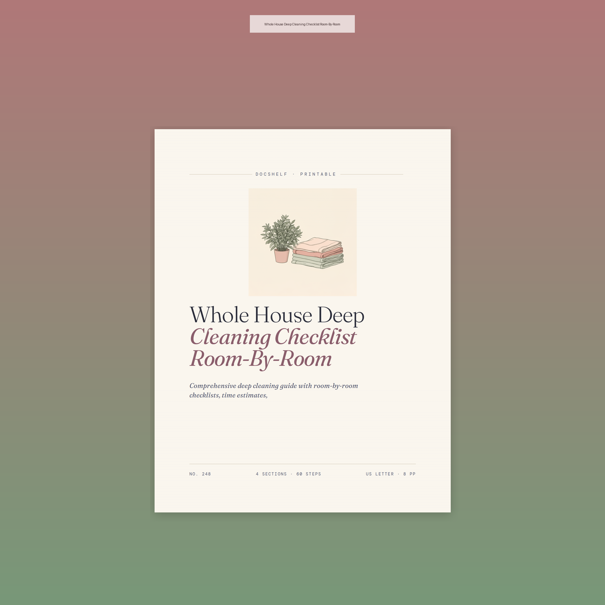 Whole House Deep Cleaning Checklist Room-By-Room